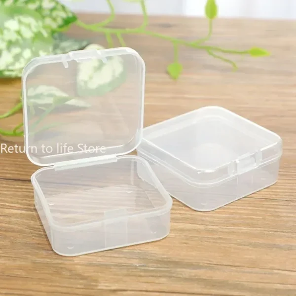 PP Storage Box Mini Transparent Plastic Case Container Square Rectangle Packaging Box for Jewellry Beads Small Items 4