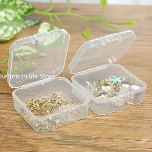 PP Storage Box Mini Transparent Plastic Case Container Square Rectangle Packaging Box for Jewellry Beads Small Items 5