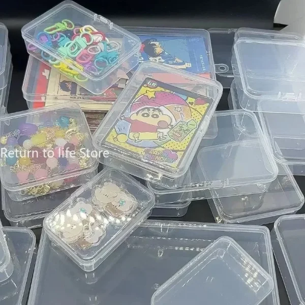 PP Storage Box Mini Transparent Plastic Case Container Square Rectangle Packaging Box for Jewellry Beads Small Items 6