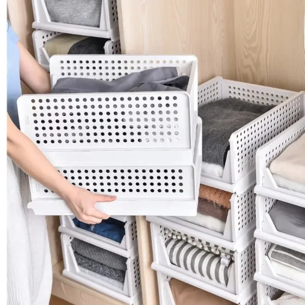 High-capacity Clothes Storage Drawer Foldable Plastic Storage Box Household Stackable Drawer Organization Household Accessories 3