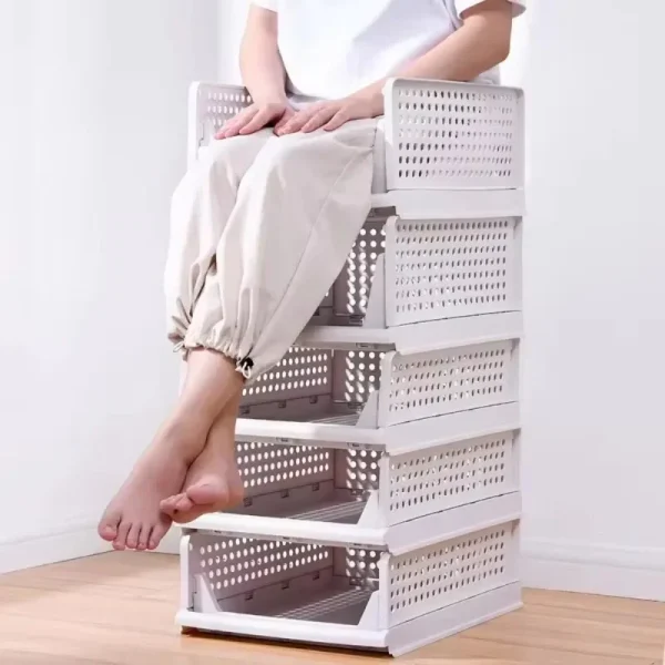 High-capacity Clothes Storage Drawer Foldable Plastic Storage Box Household Stackable Drawer Organization Household Accessories 4