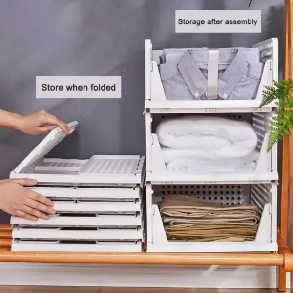 High-capacity Clothes Storage Drawer Foldable Plastic Storage Box Household Stackable Drawer Organization Household Accessories 5