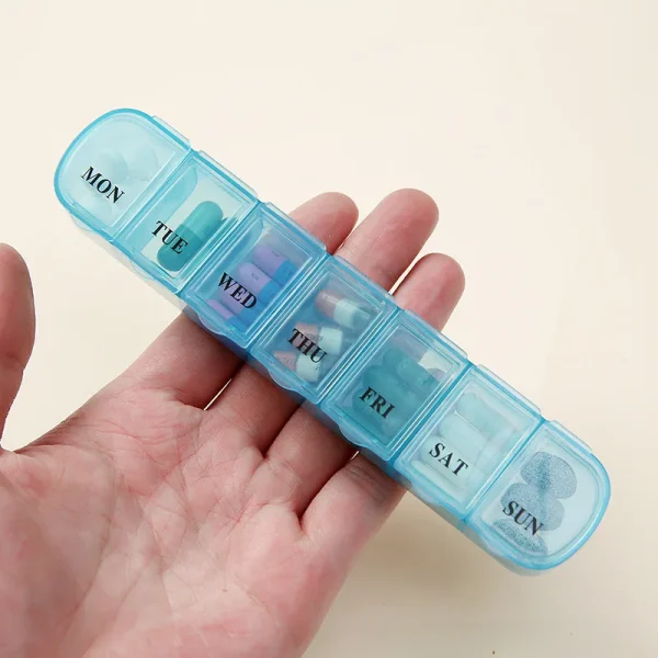7 Days Pill Medicine Box Weekly Tablet Holder Storage Organizer Container Case Pill Box Splitters 3 Colors Pill Case Organizer 4