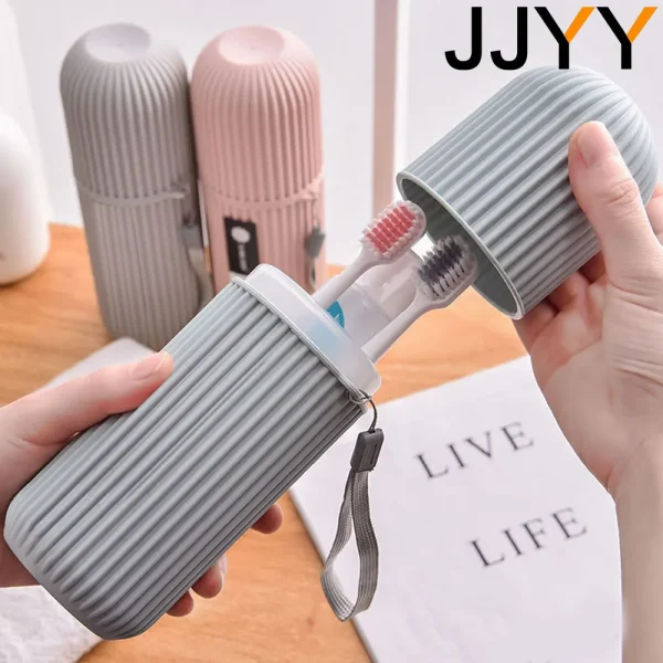 JJYY Travel Brushing Cups Simple Tooth Cylinder Toothpaste Cover Portable Travel Suit Couple Toothbrush Box Dental Storage Box 1