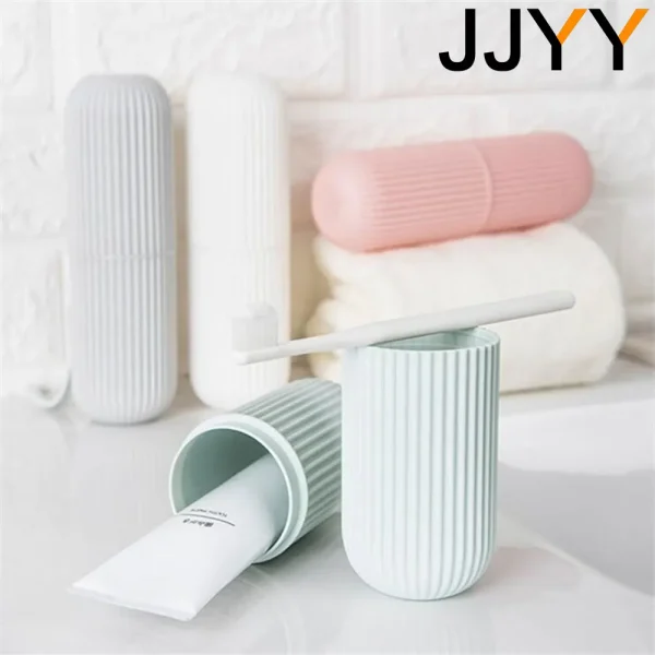 JJYY Travel Brushing Cups Simple Tooth Cylinder Toothpaste Cover Portable Travel Suit Couple Toothbrush Box Dental Storage Box 2