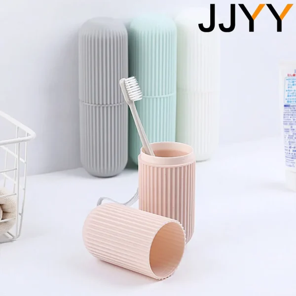 JJYY Travel Brushing Cups Simple Tooth Cylinder Toothpaste Cover Portable Travel Suit Couple Toothbrush Box Dental Storage Box 3