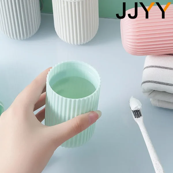 JJYY Travel Brushing Cups Simple Tooth Cylinder Toothpaste Cover Portable Travel Suit Couple Toothbrush Box Dental Storage Box 4