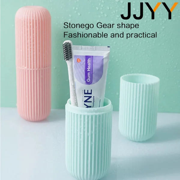 JJYY Travel Brushing Cups Simple Tooth Cylinder Toothpaste Cover Portable Travel Suit Couple Toothbrush Box Dental Storage Box 5