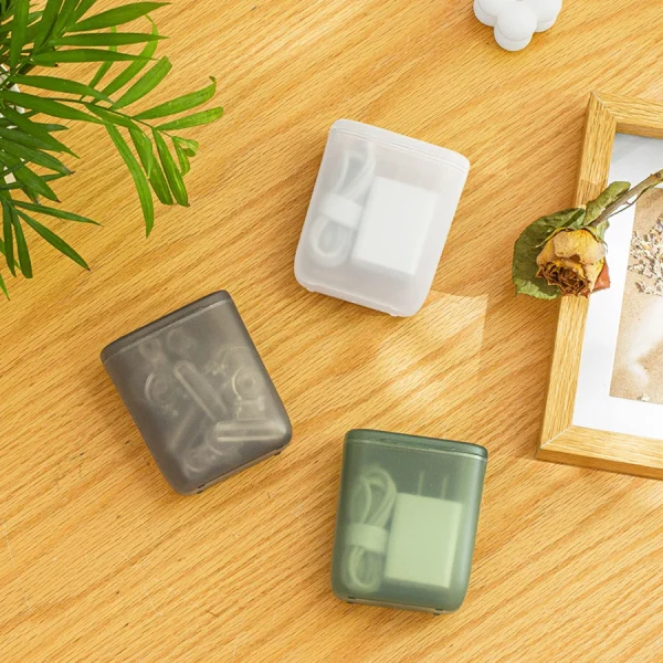 Desktop Data Cable Storage Box Dustproof With Cover Mobile Phone Charger Box Transparent Cable Wire Container Box in Office Home 1