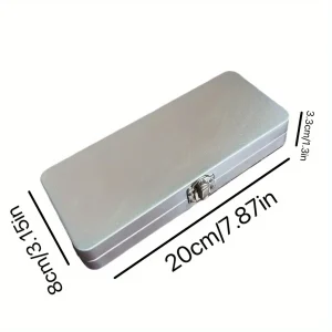 Universal Lockable Metal Storage Box for Craft & Sewing Supplies Durable Matte Rectangular Tin Organizer for Tools,Pencils 1