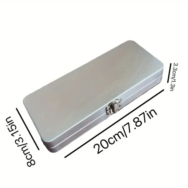 Universal Lockable Metal Storage Box for Craft & Sewing Supplies Durable Matte Rectangular Tin Organizer for Tools,Pencils 1