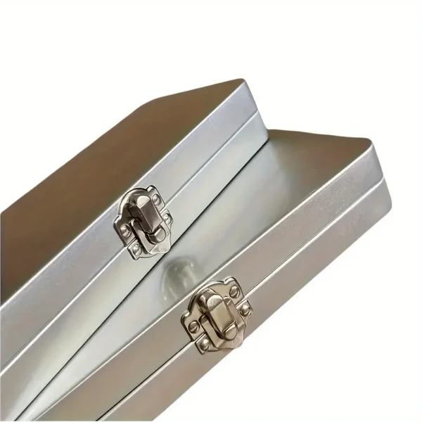 Universal Lockable Metal Storage Box for Craft & Sewing Supplies Durable Matte Rectangular Tin Organizer for Tools,Pencils 4
