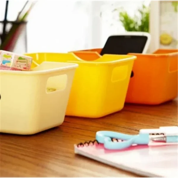 Cartoon Bear Shape Plastic Storage Box Desktop Mini Organizer Box Sundry Snacks Dormitory Home Khaki White Yellow Optional 5