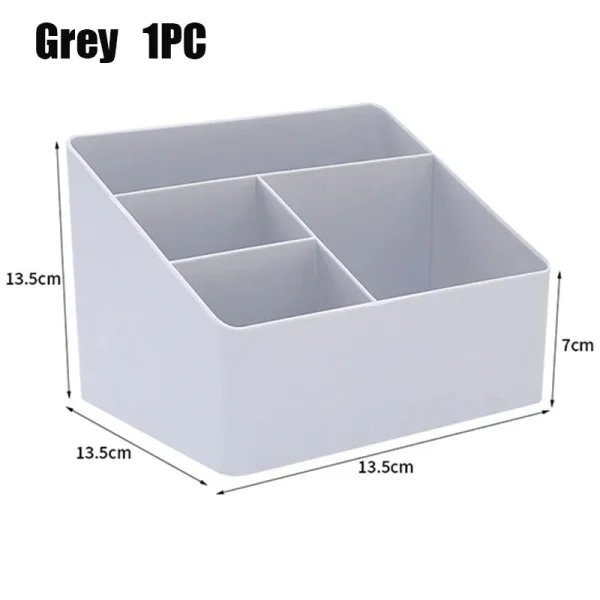 1PC Plastic Desktop Storage Box 3/4 Grids Dormitory Finishing Shelf Multifunctional Sorting Box Table Desktop Stationery Box 6