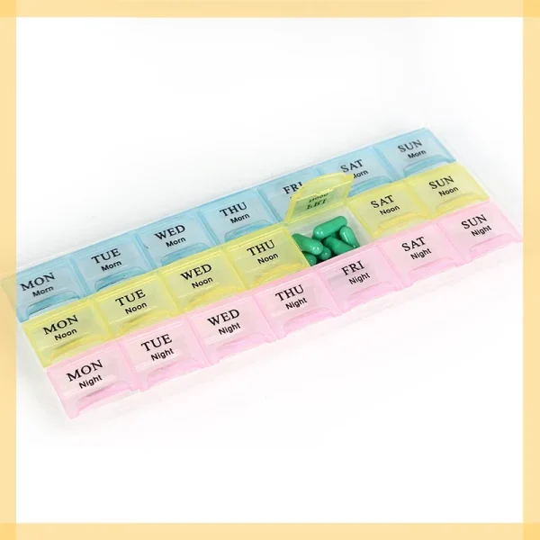 21 Grids Portable Travel Pill Box Cases Organizer 7 Days 3 Times One Day Pill Storage Box Medicine Dispensing Container 2