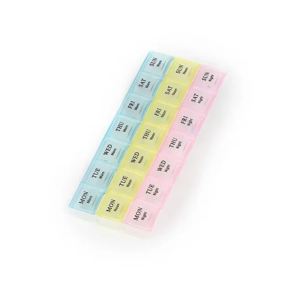 21 Grids Portable Travel Pill Box Cases Organizer 7 Days 3 Times One Day Pill Storage Box Medicine Dispensing Container 6