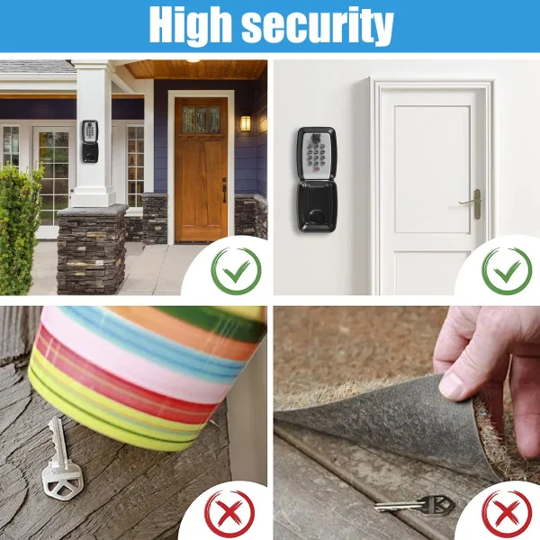 New Smart Password Combination Key Lock Box Storage Key Wall Mounted Key Safe Outdoor Key Box 4 Digit Combination 4