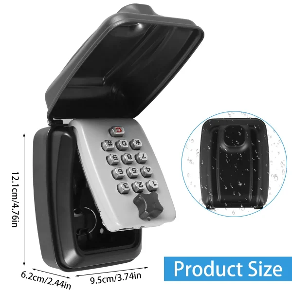 New Smart Password Combination Key Lock Box Storage Key Wall Mounted Key Safe Outdoor Key Box 4 Digit Combination 6