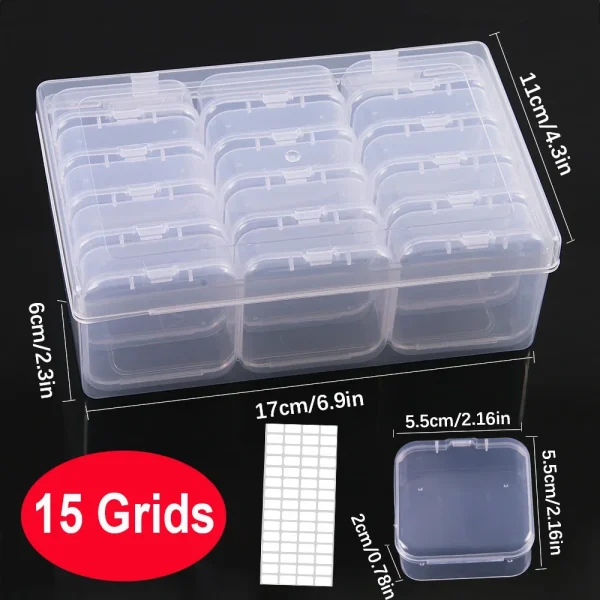 DIY Diamond Painting Embroidery Storage Box, Nail Art Jewelry Rhinestone Mosaic Storage Container, Multifunctional Storage Box 3
