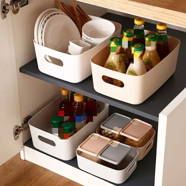 Multi-Functional Storage Boxes, Durable Plastic Organizers for Cosmetics, Snacks, Kitchen, Bathroom, Dorm - Office Supplies 2
