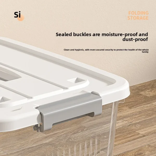 Thickened storage box Large capacity household transparent storage quilt clothes plastic car storage box 4