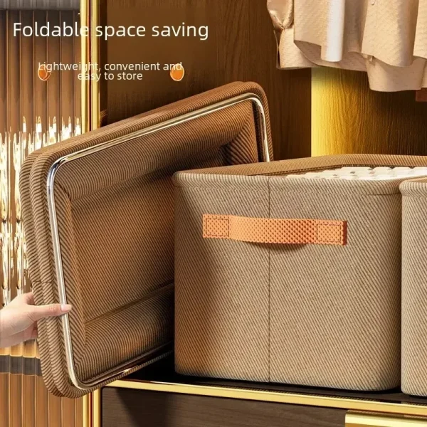Home Use Drawer Style Wardrobe Long Rectangle Partitioned Ioan Storage Box Foldable Organizer Box For Clothes Pants 5