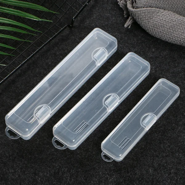 Transparent Plastic Storage Box Organizer Stickers Box Desktop Container Portable Plastic Clear Box Art Tool Case Stationery 1