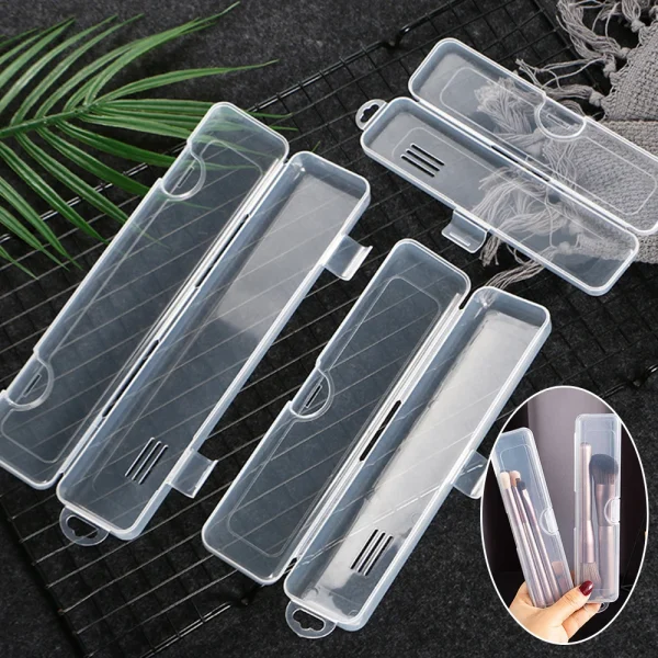 Transparent Plastic Storage Box Organizer Stickers Box Desktop Container Portable Plastic Clear Box Art Tool Case Stationery 3