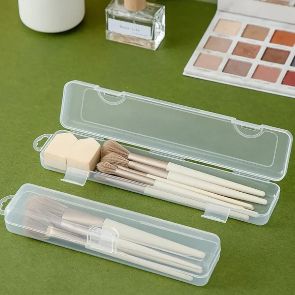 Transparent Plastic Storage Box Organizer Stickers Box Desktop Container Portable Plastic Clear Box Art Tool Case Stationery 4