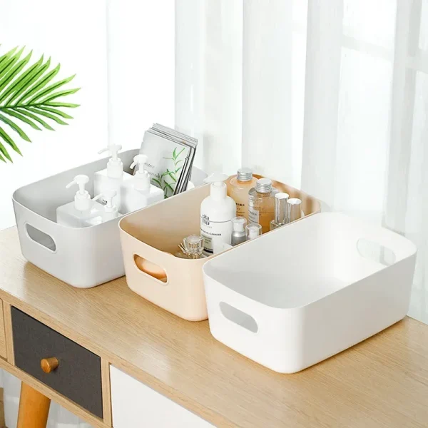 Desktop Storage Box Dormitory Sundries Plastic Cosmetic Storage Box Bathroom Kitchen Sorting Storage Basket Bins 1