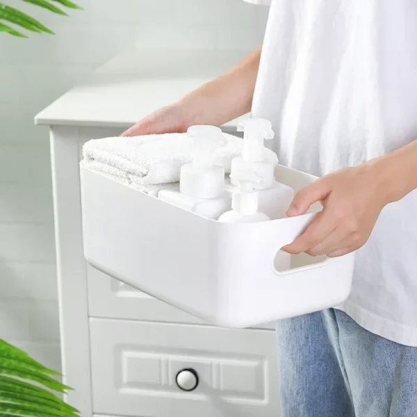 Desktop Storage Box Dormitory Sundries Plastic Cosmetic Storage Box Bathroom Kitchen Sorting Storage Basket Bins 3