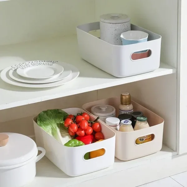 Desktop Storage Box Dormitory Sundries Plastic Cosmetic Storage Box Bathroom Kitchen Sorting Storage Basket Bins 5