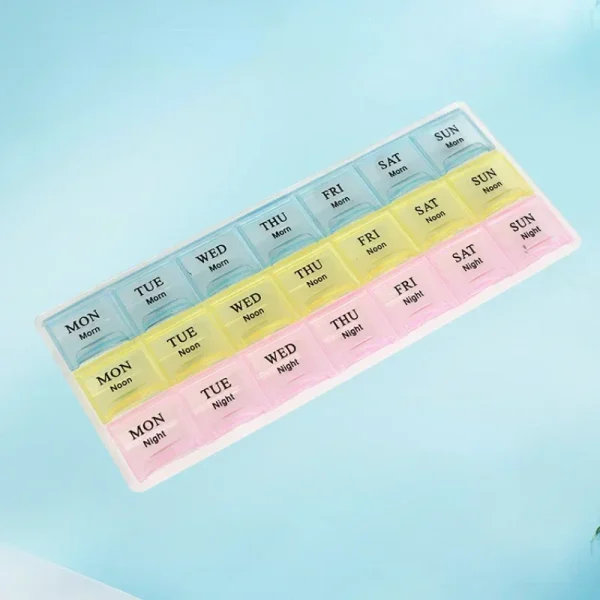 1PCS 4 Row 28 Squares Pillbox Storage Box for Pills Portable Weekly 7 Days Medication Case Pill Container Organizer Plastic Box 1