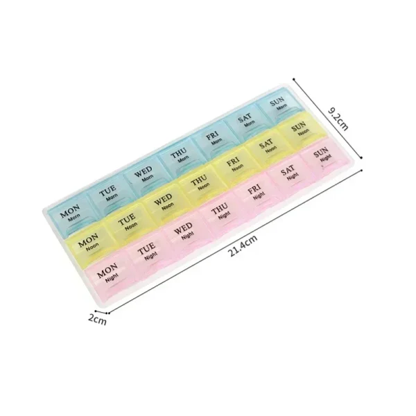 1PCS 4 Row 28 Squares Pillbox Storage Box for Pills Portable Weekly 7 Days Medication Case Pill Container Organizer Plastic Box 6