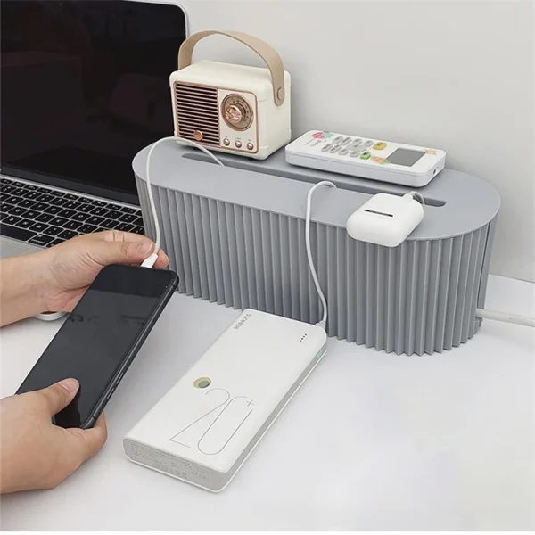 Nordic Plug Board Storage Box Cable Wire Organizer Case Socket Wireless WiFi Router Bracelet Desktop Data Line Plug Holder Shelf 2