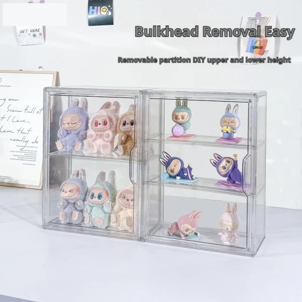 Blind Box Storage Display Box Bubble Mart LABUBU Handheld Storage Desktop Dustproof Transparent Acrylic Display Cabinet 2