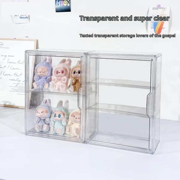 Blind Box Storage Display Box Bubble Mart LABUBU Handheld Storage Desktop Dustproof Transparent Acrylic Display Cabinet 3