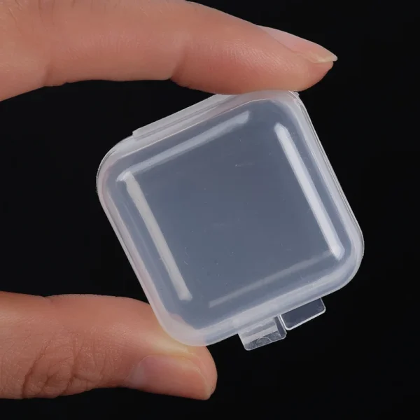 20/1Pcs Mini Plastic Box Square Transparent Storage Box for Jewelry Earrings Ring Organizer Box Household Groceries Container 4