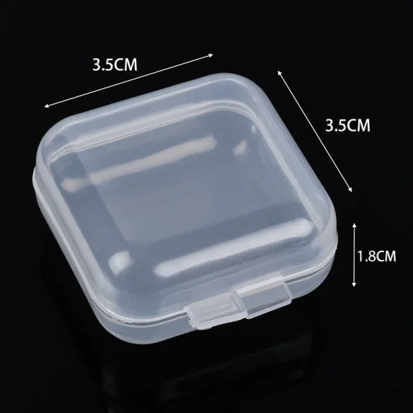 20/1Pcs Mini Plastic Box Square Transparent Storage Box for Jewelry Earrings Ring Organizer Box Household Groceries Container 6