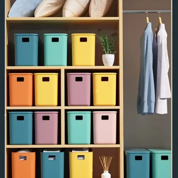 1Pc Desktop Storage Box Narrow and Long Household Snacks and Sundries with Lid Sandwich Storage Basket Clothing Toy Storage Box 2
