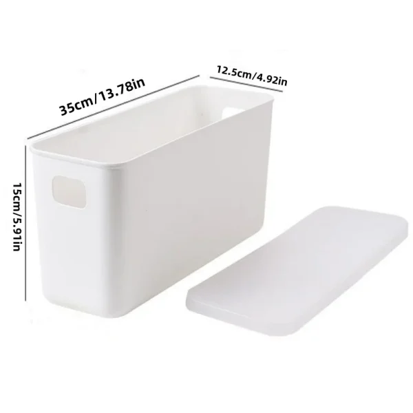 1Pc Desktop Storage Box Narrow and Long Household Snacks and Sundries with Lid Sandwich Storage Basket Clothing Toy Storage Box 3