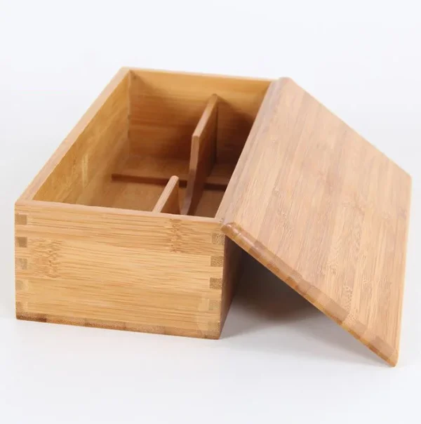 1PC Plain Wooden Storage Boxes Square Hinged Craft Gift Sundries Office Supplies Home Organization Storage Box Craft 4
