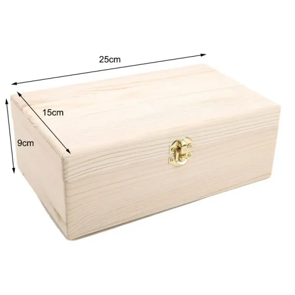 1PC Plain Wooden Storage Boxes Square Hinged Craft Gift Sundries Office Supplies Home Organization Storage Box Craft 6