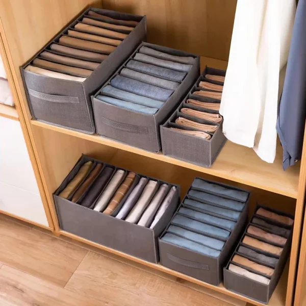 Closets Clothes Organizer Pants Jeans Storage Box Cabinet Organizer Drawers Underwear Socks T-Shirt Wardrobe Storage Organizers 3
