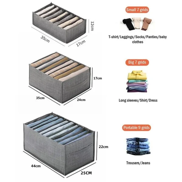 Closets Clothes Organizer Pants Jeans Storage Box Cabinet Organizer Drawers Underwear Socks T-Shirt Wardrobe Storage Organizers 6