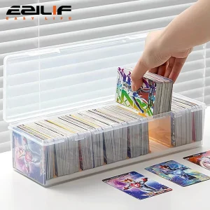 Clear Plastic Compartmentalized Organizer Box Holds 550+ Game Cards Storage Box With Adjustable Divider For Cards 1