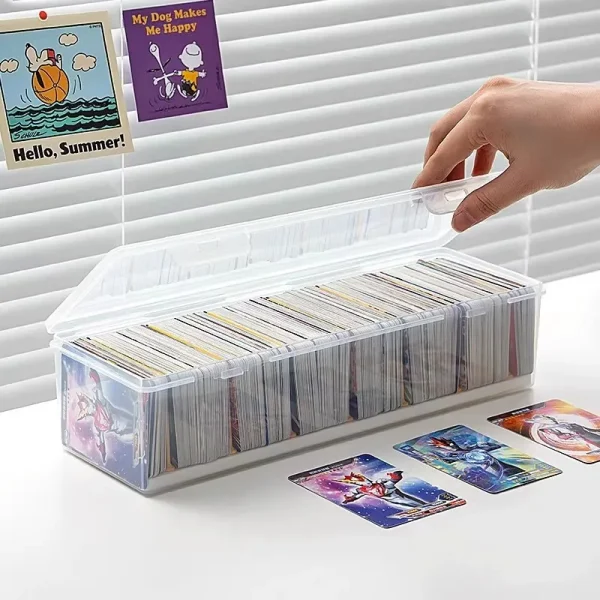 Clear Plastic Compartmentalized Organizer Box Holds 550+ Game Cards Storage Box With Adjustable Divider For Cards 3