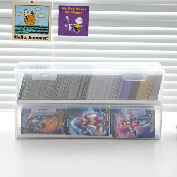 Clear Plastic Compartmentalized Organizer Box Holds 550+ Game Cards Storage Box With Adjustable Divider For Cards 4