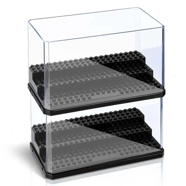 Acrylic Minifigures Display Case, Stackable and Dustproof Building Block Display Box for Lego Action Figure Toys Storage 1