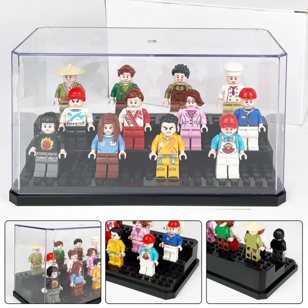 Acrylic Minifigures Display Case, Stackable and Dustproof Building Block Display Box for Lego Action Figure Toys Storage 2